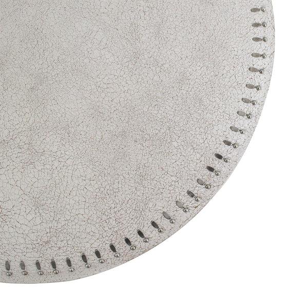 Calleen Cordero Ché Placemats (QTY 2 Pc) White Pearl Cracked W/ Nickel Art Set Of 2