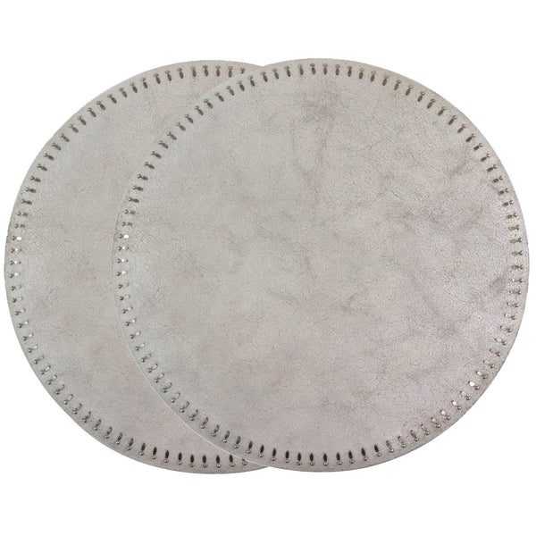 calleen cordero Ché Placemats (QTY 2 pc) White Pearl Cracked w/ Nickel Art Set of 2