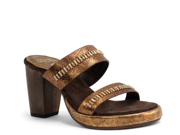 calleen cordero Cherie Heel Otago Tobacco w/ Brass & Nickel Art