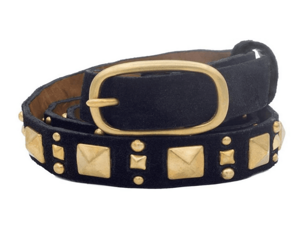 Calleen Cordero Chia .75" Belt White Embossed Croc W/ Brass Art