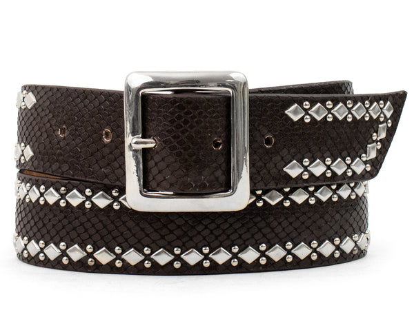 Calleen Cordero Chief 1.5" Belt Linen Lizard W/ Nickel Art