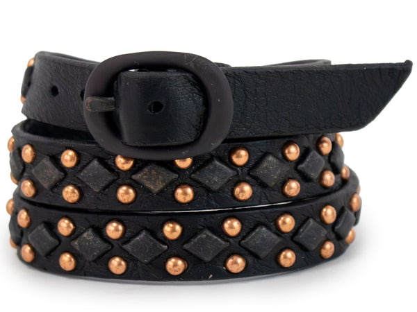 Calleen Cordero Chief .5" Triple Wrap Bracelet Flamingo Britania W/ Nickel & Copper Art