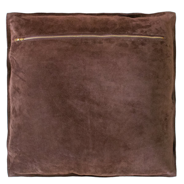 Calleen Cordero Cielo 25" X 25" Pillow Case Cielo Art - Chocolate Suede W/ Brass & Nickel