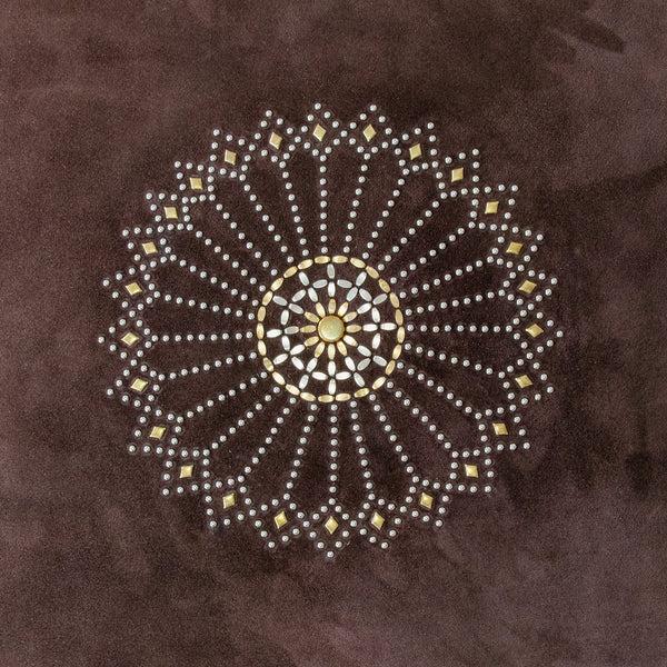 calleen cordero Cielo 25" x 25" Pillow Case Cielo Art - Chocolate Suede w/ Brass & Nickel