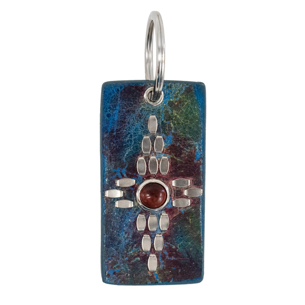 Calleen Cordero Cielo Semi-precious Stone Keychain White El Paso W/ Brass Art