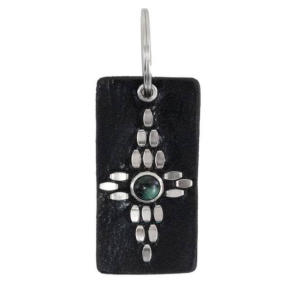 Calleen Cordero Cielo Semi-precious Stone Keychain White El Paso W/ Brass Art