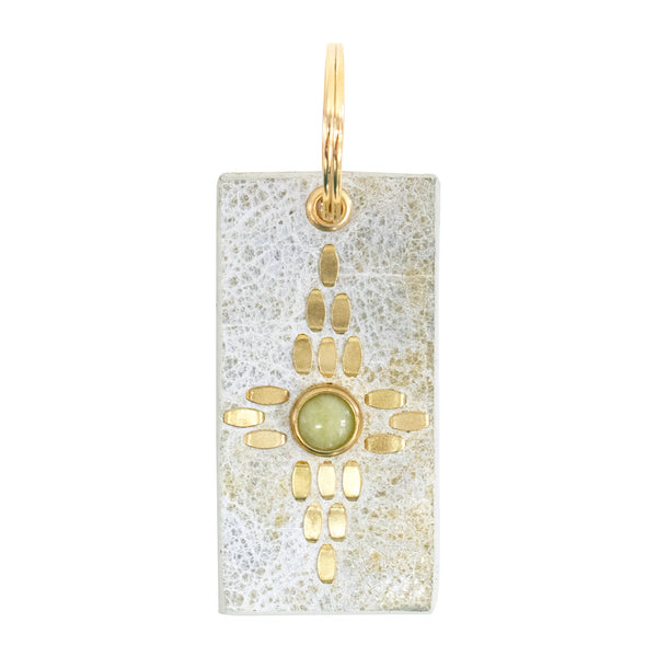 calleen cordero Cielo Semi-precious Stone Keychain White El Paso w/ Brass Art