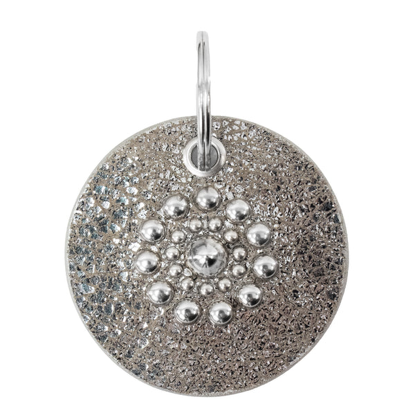 Calleen Cordero Circle Keychain White El Paso W/ Brass Art