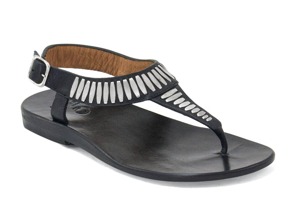 calleen cordero Cleo Sandal Black Aniv w/ Nickel Art