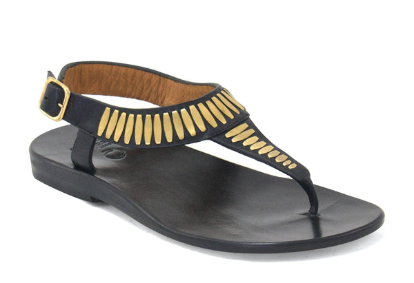 calleen cordero Cleo Sandal Black Romeo w/ Brass Art