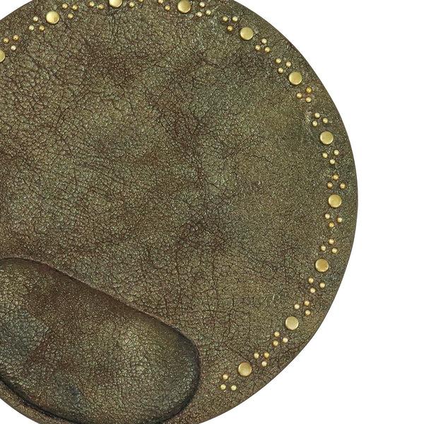 Calleen Cordero Cloe Round Mouse Pad Bronze Pear Cracked W/ Brass Art