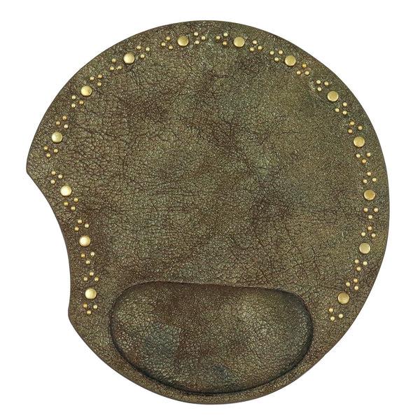 calleen cordero Cloe Round Mouse Pad Bronze Pear Cracked w/ Brass Art