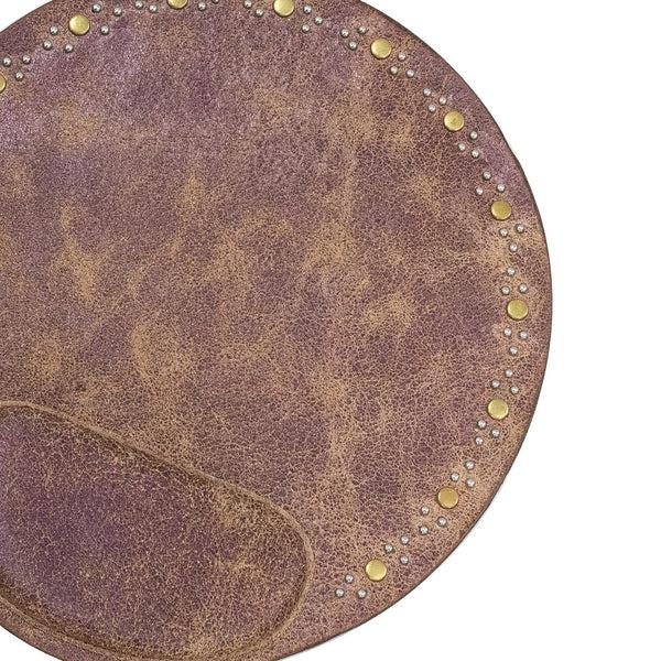 Calleen Cordero Cloe Round Mouse Pad Copper Pearl Cracked W/ Brass & Nickel