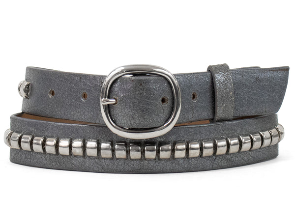 calleen cordero Cobra 1" Belt Steel Pearl Cracked w/ Nickel Art