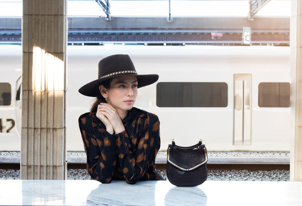 Calleen Cordero Coda Kandi Hat Soft Brown W/ Nickel & Brass Art