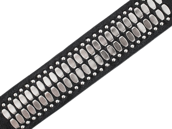 Calleen Cordero Concha 1.5" Cuff Bracelet Saddle Tan W/ Nickel Art