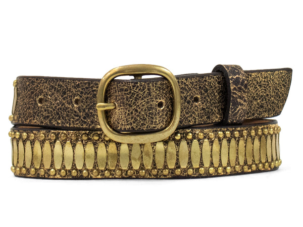 calleen cordero Concha 1" Belt Puerto Rico Gold w/ Brass Art