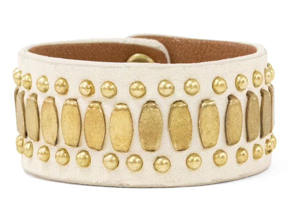 Calleen Cordero Concha 1" Bracelet Rustic Gold Sheen W/ Brass Art