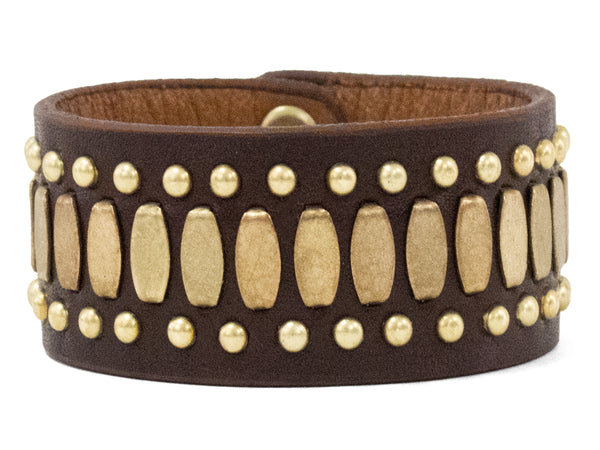 Calleen Cordero Concha 1" Bracelet Rustic Gold Sheen W/ Brass Art