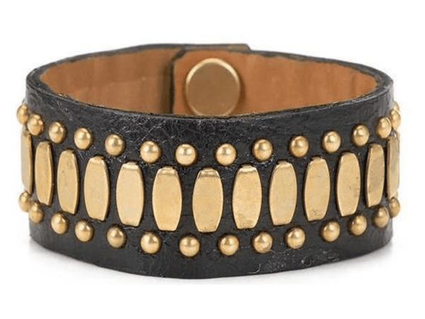 Calleen Cordero Concha 1" Bracelet Rustic Gold Sheen W/ Brass Art