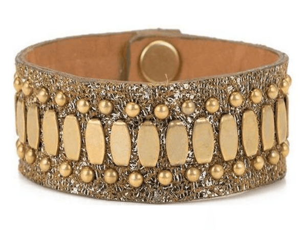 calleen cordero Concha 1" Bracelet Rustic Gold Sheen w/ Brass Art