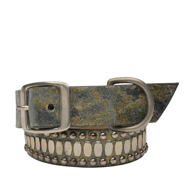 Calleen Cordero Concha 20" Dog Collars Brown El Paso Leather W/ Brass Art