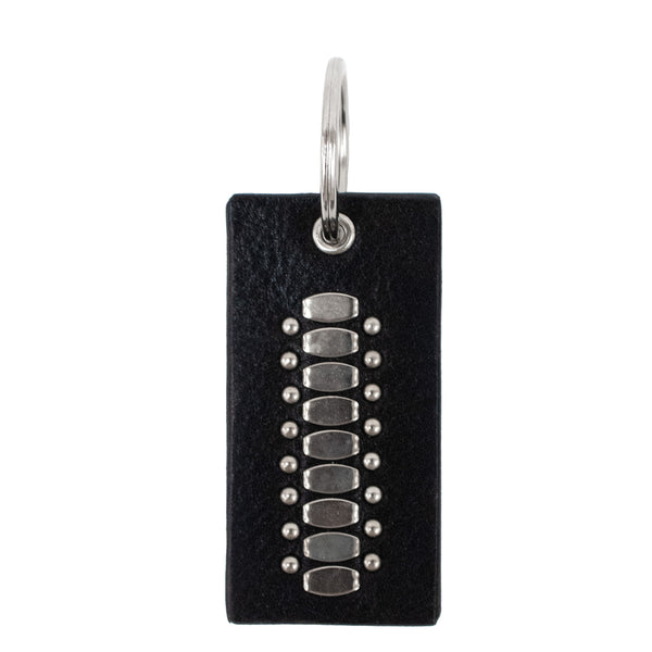 calleen cordero Concha Keychain Black leather w/Nickel art