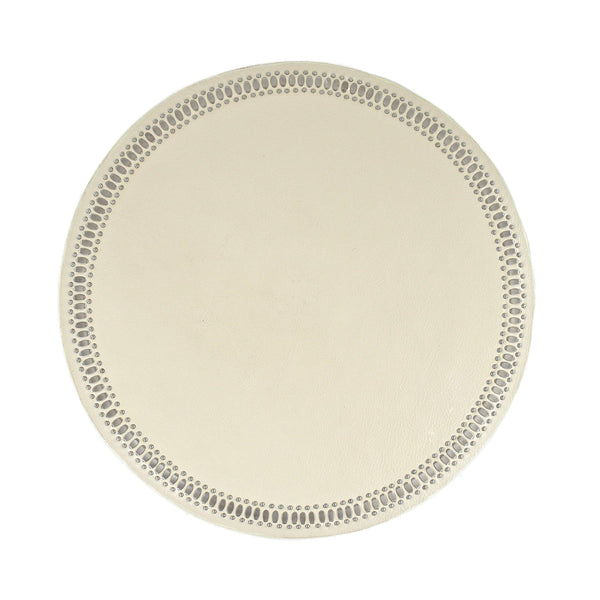 calleen cordero Concha Placemats (QTY 2 pc) White Old Fashion w/ Nickel Art