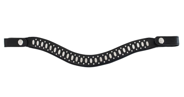 calleen cordero Concha S Browband Black Leather w/ Nickel Art