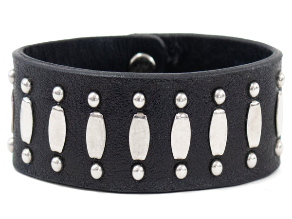 Calleen Cordero Concha Spaced 1" Cuff Bracelet Black Belmont W/ Brass Art