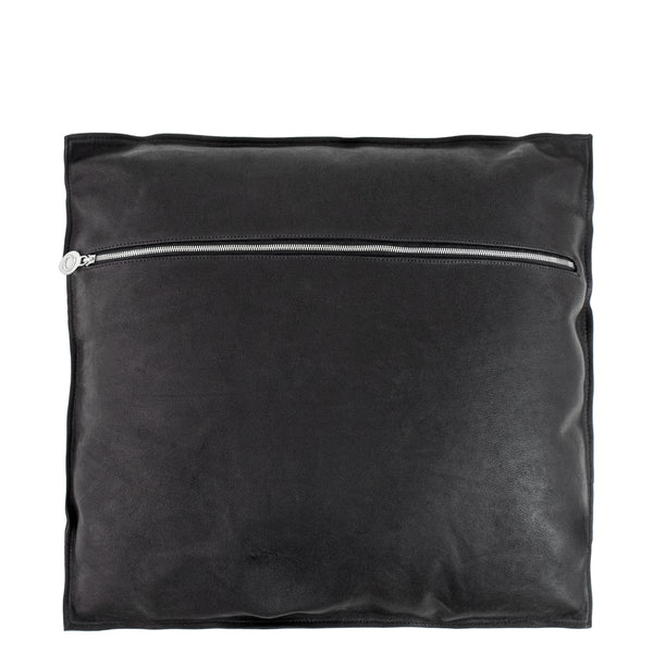 Calleen Cordero Corazon Pillow (Includes Pillow Insert) 20" X 20" Black Leather W/ Nickel