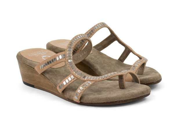 Calleen Cordero Cruz Mini Wedge Nude Aniv W/ Nickel Art