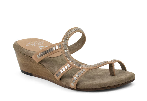 calleen cordero Cruz Mini Wedge Nude Aniv w/ Nickel Art