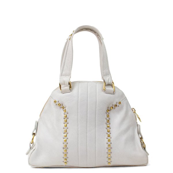 Calleen Cordero Dakota Handbag Black Belmont W/ Brass & Nickel Art