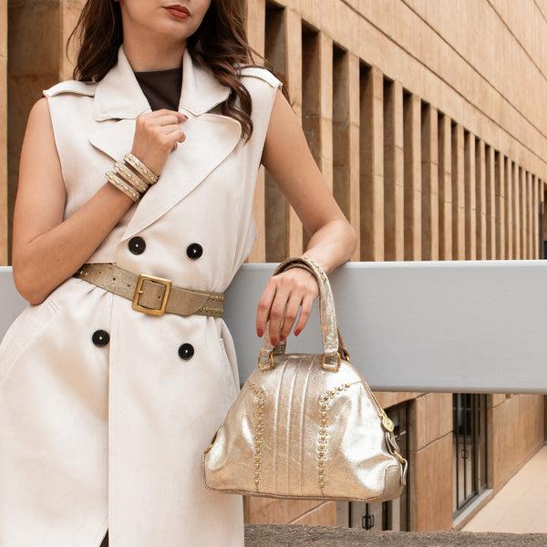 Calleen Cordero Dakota Handbag Otago Tobaco W/ Brass Art