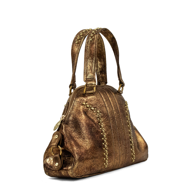 Calleen Cordero Dakota Handbag Otago Tobaco W/ Brass Art