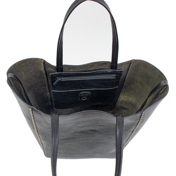 Calleen Cordero Dannie Tote Black Buffalino W/ Nickel