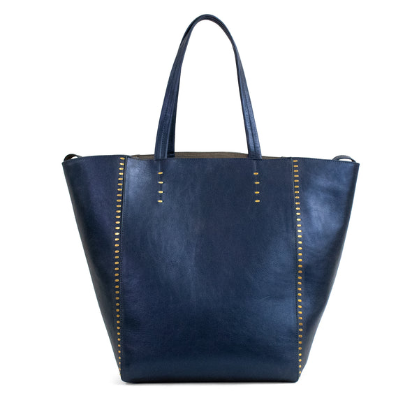calleen cordero Dannie Tote Navy Metallic w/ Brass Art
