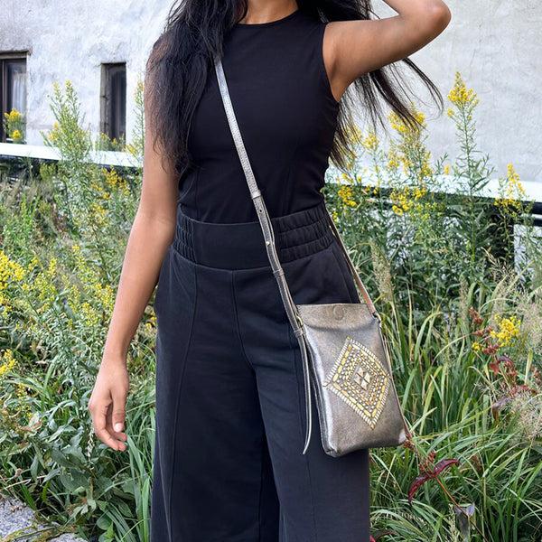 Calleen Cordero Dash Kenji Messenger Light Neo Silver W/ Nickel & Brass Art