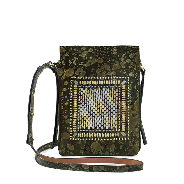 Calleen Cordero Dash Messenger Dusty Gold W/ Brass & Nickel Art