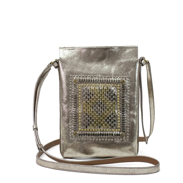 calleen cordero Dash Messenger Dusty Gold w/ Brass & Nickel Art