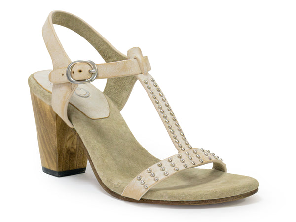 Calleen Cordero Deco Heel Butter Leather W/ Nickel Art