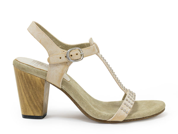 Calleen Cordero Deco Heel Butter Leather W/ Nickel Art