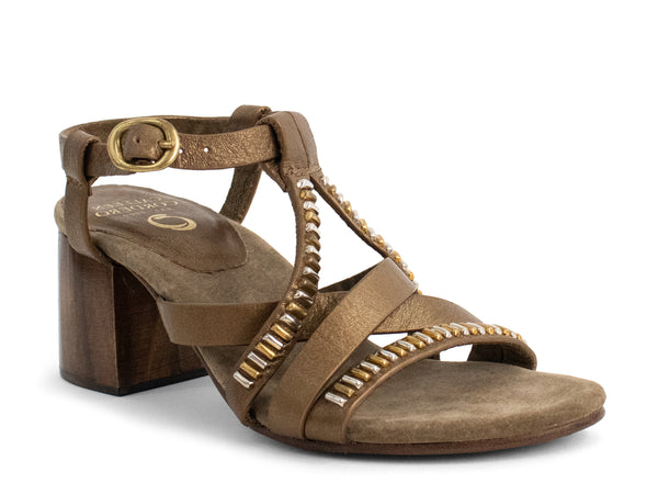 calleen cordero Desi Heel Bronze Vision w/ Brass & Nickel Art