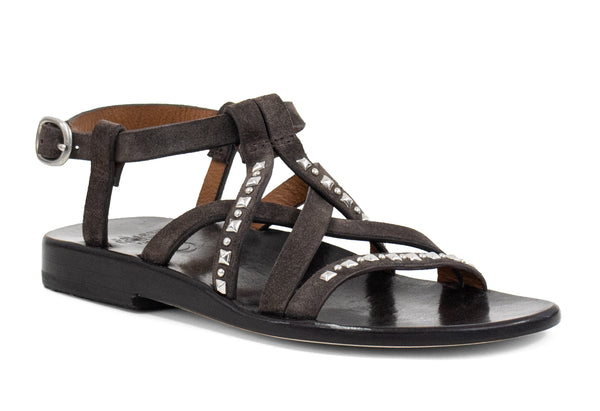 calleen cordero Desi Sandal Morel Grey Suede w/ Nickel Art