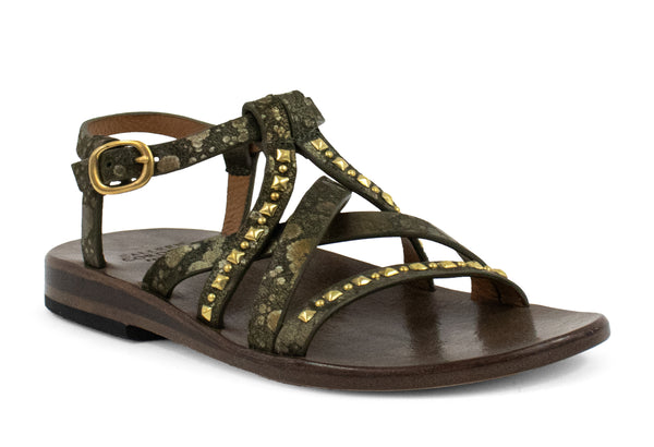 calleen cordero Desi Sandal Olive Lunar w/ Brass Art