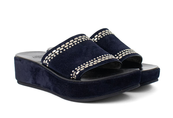 Calleen Cordero Dhana Platform Cognac Suede W/ Brass & Nickel Art