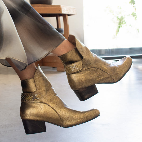 Calleen Cordero Edun Boot Light Neo Gold W/ Brass & Nickel Art