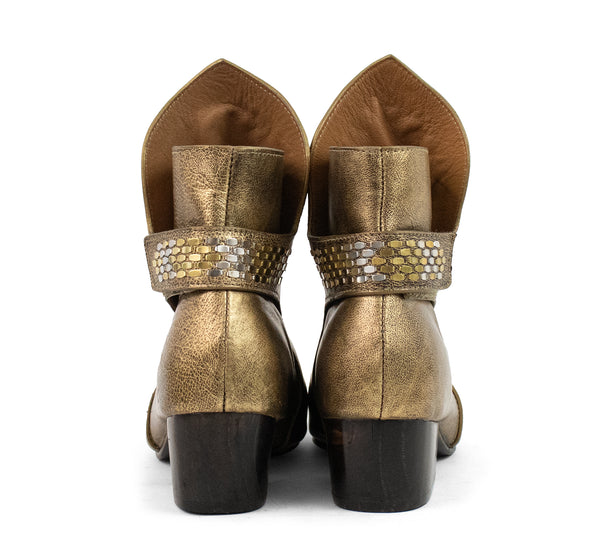 Calleen Cordero Edun Boot Light Neo Gold W/ Brass & Nickel Art