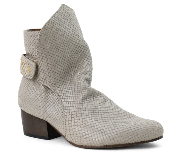 calleen cordero Edun Boot Linen Lizard w/ Brass & Nickel Art
